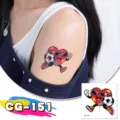 Football glitter temporary tattoo sticker for kids party fan event variant style - CG-151 Football Tattoo Sticker