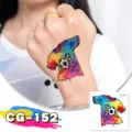 Kids waterproof glitter temporary tattoo sticker with soccer jersey design variant - CG-152 Football Tattoo Sticker