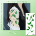 Waterproof green leaf branch temporary tattoo sticker for body art skin decoration - Leaf Vine Tattoo Sticker (BS-025) / 240x105mm