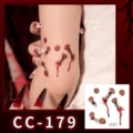 Halloween rusty nail scar temporary tattoo sticker, waterproof fake wound face body makeup art. - CC-179 Halloween Scar