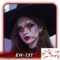 Halloween waterproof face temporary tattoo sticker with rose thorn scar and bloody design - EH-131 / 120*75mm