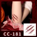 Halloween temporary face tattoo scar sticker waterproof scary party makeup body art - CC-181 Halloween Scar