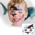 Pegatinas de tatuaje temporal para cara de niños tiburón de dibujos animados arte corporal fiesta. - Tiburón (FC-141)