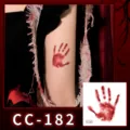 Waterproof Halloween bloody handprint face tattoo sticker matte horror party makeup decal - CC-182 Halloween Scar