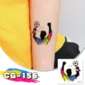 Waterproof glitter soccer temporary tattoo sticker for kids party sports fans arm body art. - CG-156 Football Tattoo Sticker