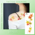Waterproof maple leaf branch tattoo sticker temporary body art design for shoulder back - Leaf Vine Tattoo Sticker (BS-035) / 240x105mm