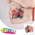 Waterproof glitter soccer temporary tattoo sticker for kids party fan sports event decoration 1pc - CG-158 Football Tattoo Sticker