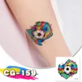 World Cup football glitter temporary tattoo sticker waterproof kids party body art decal - CG-159 Football Tattoo Sticker
