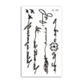 Waterproof temporary tattoo sticker black line cursive birds feather flower art design arms body - HC-419