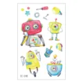 Wasserdichte temporäre Kinder Tattoo Aufkleber, süßes Cartoon Roboter Arm Dekor Design. - Lustiger Roboter Stil (EC-348) / 120x75mm
