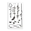 Waterproof temporary black tattoo sticker featuring heart, feather and infinity design. - HC-416
