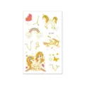 Kids Waterproof Metallic Gold Temporary Unicorn Tattoo Stickers Cute Cartoon Body Art Sheet - VE-061 / 120*75mm