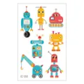 Wasserdichter Cartoon Roboter temporäre Tattoos Aufkleber für Kinder Arm Körperkunst - Farbiges Android Design (EC-350) / 120x75mm