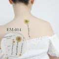 Waterdichte, tijdelijke bloementattoo-sticker met schattige margrietontwerpen en citaten. - Madeliefje Bloemen Stijl (EM-014)