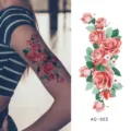 Waterproof rose flower temporary tattoo sticker body art arm design for women fashion - AQ-003 / 210*100mm