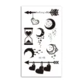 Waterproof temporary tattoo sticker sheet minimalist black arrow heart moon star design art body 1pc - HC-411