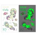 Adhesivo de tatuaje temporal luminoso impermeable para niños lindo diseño de unicornio espacial. - Ei-051 Unicornio Espacial