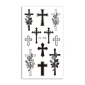 Waterproof black cross rose temporary tattoo stickers fashion arm body art stickers - HC-406