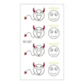 Lindo hoja de calcomanias de tatuaje temporal diablo y angel de dibujos animados para fiestas. - RC-637 / 60*105mm