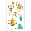 Wasserdichte Kinder Tattoos temporäre Aufkleber süße Cartoon Roboter Motive Jungen Arm - Basketball Roboter Stil (EC-355) / 120x75mm