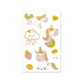 Cute unicorn temporary tattoo sticker sheet for children, waterproof cartoon body art design. - VE-065 / 120*75mm