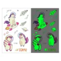 Lindo Sticker de Tatuaje Temporal Luminoso de Unicornio Espacial para Niños Impermeable - Ei-052 Cohete Unicornio