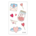Hoja de tatuaje temporal de corazón de dibujos animados de San Valentín, pegatina. - RC-613 / 60*105mm