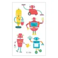 Wasserdichte Cartoon Roboter temporäre Tattoo Aufkleber für Kinder Arm Körperkunst Design - Vektor Cartoon Illustration (EC-356) / 120x75mm