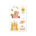 Kids gold foil temporary tattoo sticker cute unicorn magic wand waterproof body art design - VE-068 / 120*75mm