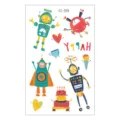 Kinder wasserdichter temporärer Tattoo-Aufkleber süße Cartoon-Roboter Arm Körperkunst buntes Design - Lustiger Herz Roboter (EC-359) / 120x75mm