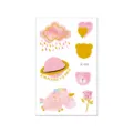 Waterproof cute gold foil temporary tattoo stickers sheet for kids with unicorn and cartoon patterns. - VE-069 / 120*75mm