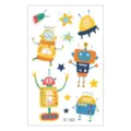 Wasserdichte Cartoon Roboter temporäre Tattoo Aufkleber Bogen für Kinder Arm Deko - UFO Stern Roboter Stil (EC-360) / 120x75mm