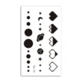 Black pixel temporary tattoo sticker minimalist geometric star planet waterproof arm art. - HC-410
