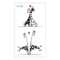 Valentinstag Karikatur Giraffe temporäres Tattoo niedlicher Herz Aufkleber 1 Stk - RC-643 / 60*105mm