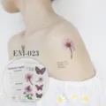 Waterdichte tijdelijke bloementattoo-sticker, margriet en vlinder lichaamsartontwerp voor dagelijks. - Madeliefje Bloemen Stijl (EM-023)