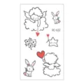 Süße Cartoon temporäre Tattoo Aufkleber Bogen mit Herz Engel Kaninchen Design Valentinstag - RC-632 / 60*105mm
