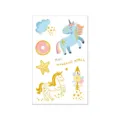 Kids waterproof metallic temporary tattoo sticker cute unicorn and star design sheet - VE-071 / 120*75mm