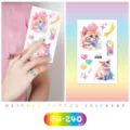 Autocollants de tatouage temporaire pailletés imperméables pour enfants avec chat mignon. - EG-240 Style Chat Amour / 75*120mm