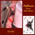Halloween temporary tattoo stickers, scary bloody bat scar design for party cosplay decor. - EH-060 / 120*75mm