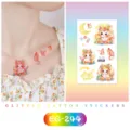 Tatouages pailletés étanches pour enfants, avec chat mignon, étoiles, lune et papillons. - EG-244 Style Chat Étoile / 75*120mm
