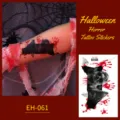 Waterproof Halloween temporary tattoo stickers with scary skull and bat designs for party. - EH-061 / 120*75mm