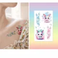 Autocollants de tatouage lapin pailleté mignon pour enfants, imperméable dessin animé. - EG-247 Style Lapin / 75*120mm