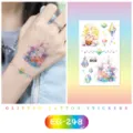 Autocollants de tatouage lapin dessin animé paillettes imperméables enfants, déco mignonne. - EG-248 Style Lapin Cristal / 75*120mm