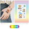 Autocollants de tatouage pailletés étanches pour enfants avec tigres et planètes mignons. - EG-249 Style Tigre / 75*120mm