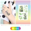 Autocollants de tatouage temporaire pailletés étanches pour enfants avec zèbre et papignon. - EG-251 Style Zèbre / 75*120mm