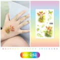 Autocollants de tatouage temporaire pailletés et étanches pour enfants avec des girafes. - EG-252 Style Girafe / 75*120mm