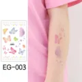 Niños purpurina mariposa tatuaje temporal pegatina hoja lindo dibujo animado arte corporal - EG-003 (Pegatina de Tatuaje de Mariposa con Purpurina)
