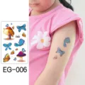 Pegatinas de tatuaje temporal con purpurina para niños con mariposas y setas lindas. - EG-006 (Pegatina de Tatuaje de Mariposa con Purpurina)