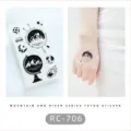 Waterproof Black and White Mountains and Rivers Temporary Tattoo Sticker for Hand and Body - RC-706