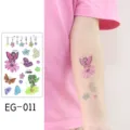 Pegatinas de tatuajes con purpurina para niños, coloridos diseños de mariposas y hadas. - EG-011 (Pegatina de Tatuaje de Mariposa con Purpurina)